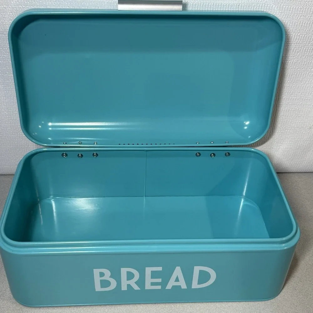 Vintage Metal Bread Box for Kitchen Counter, Bread Bin Storage Container   Green